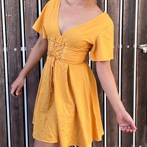 Perfect Spring A line lace up Corset Dress Size S  🌻💐💝